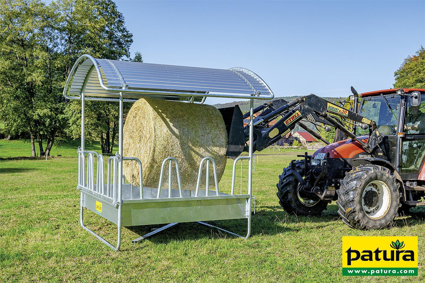 Patura Compact-Viereckraufe mit Palisadenfressgitter