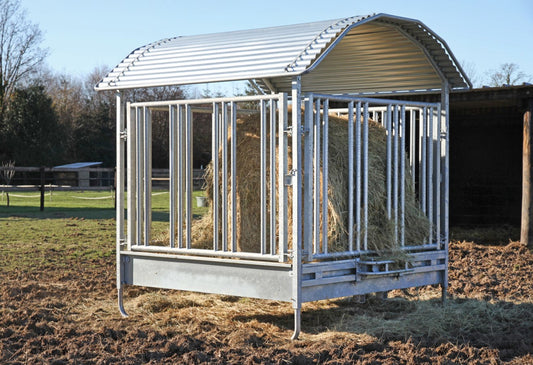 Profi-Viereckraufe mit Sicherheits-Pferdefressgittern