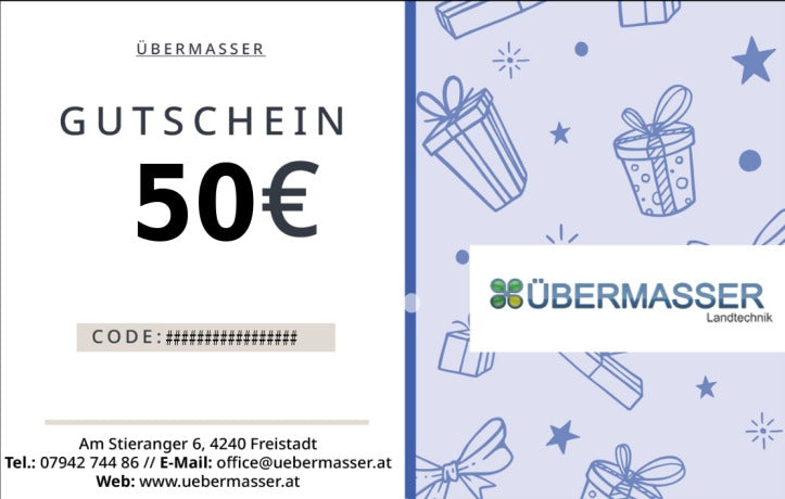 Übermasser Geschenkgutschein Universal