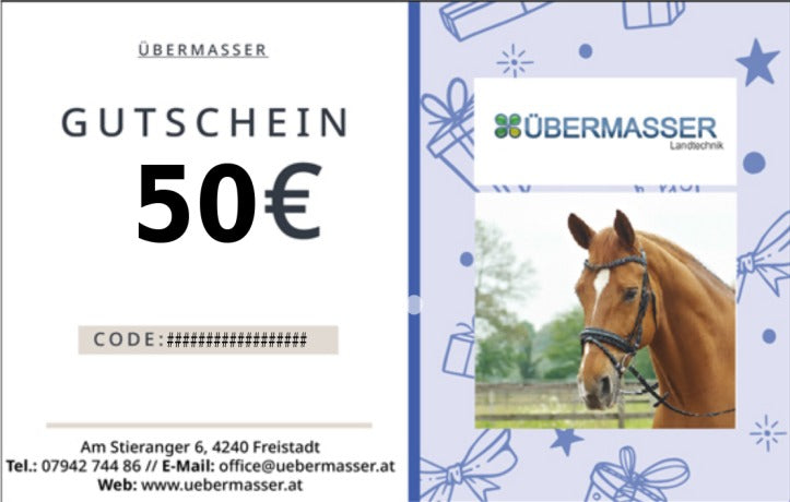 Übermasser Geschenkgutschein Pferd